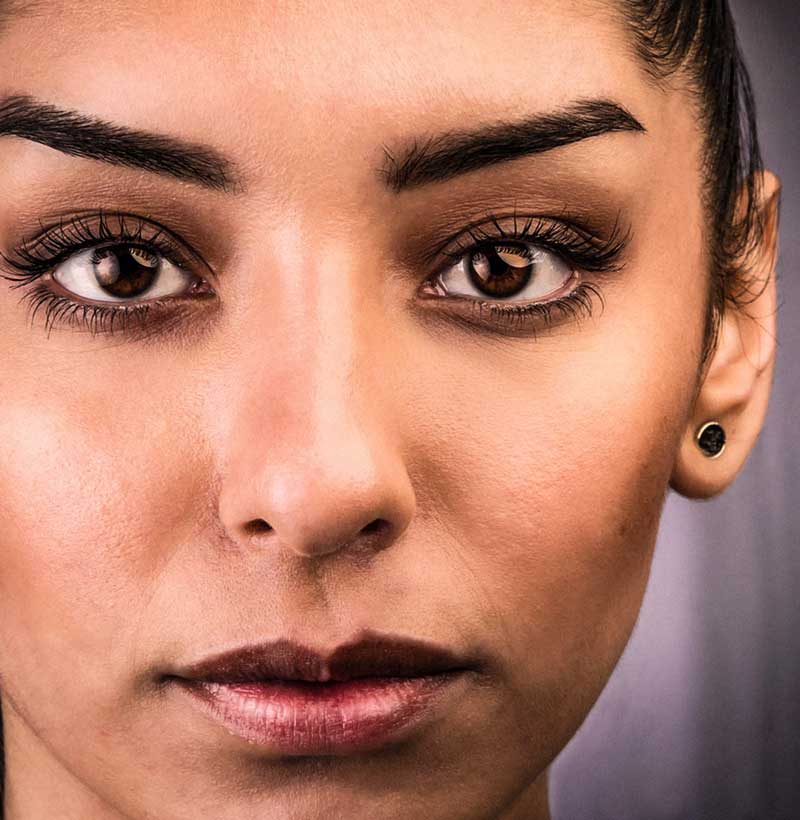 closup intimate portrait, headshot in grunge style